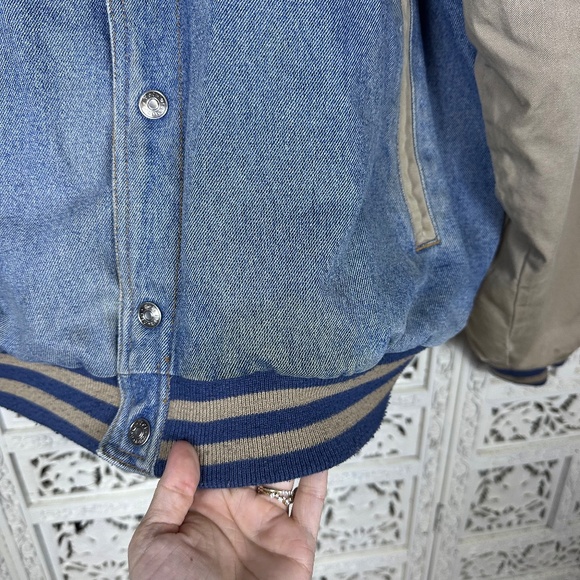 Vintage Relay For Life American Cancer Society Denim Bomber Varsity Jacket XL - Picture 3 of 9